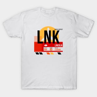 Lincoln (LNK) Airport // Sunset Baggage Tag T-Shirt